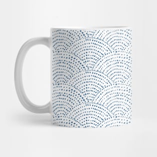 Ink dot scales - White on classic blue Mug